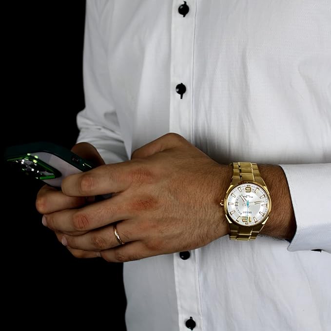 Relógio Orient Masculino Quartz Dourado 44mm