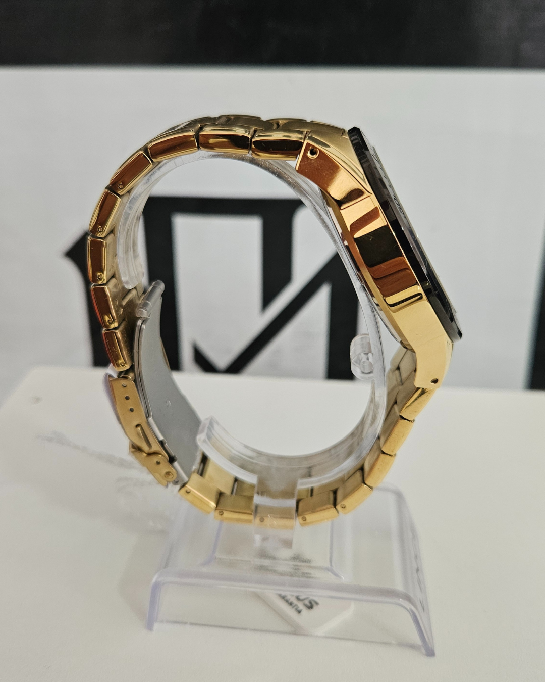 Relógio Seculus Masculino Cronógrafo Dourado