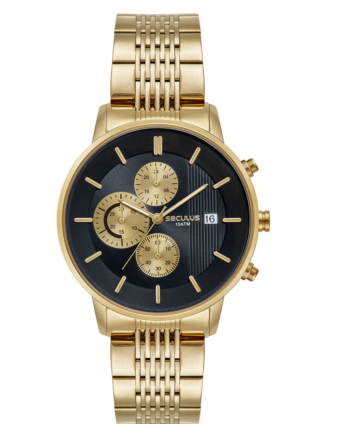 Relógio Seculus Masculino Dourado