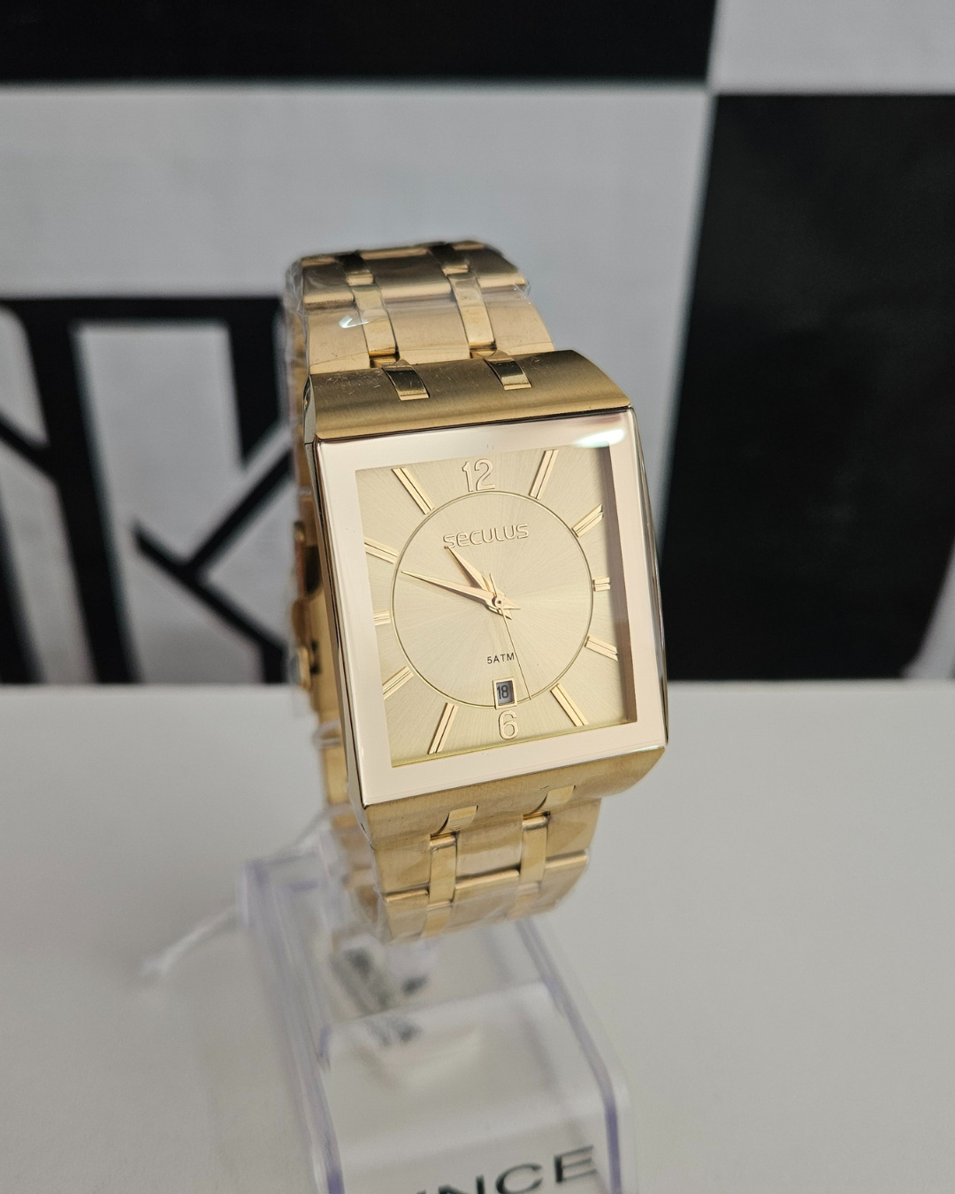 Relógio Seculus Masculino Quadrado Clássico Luxo