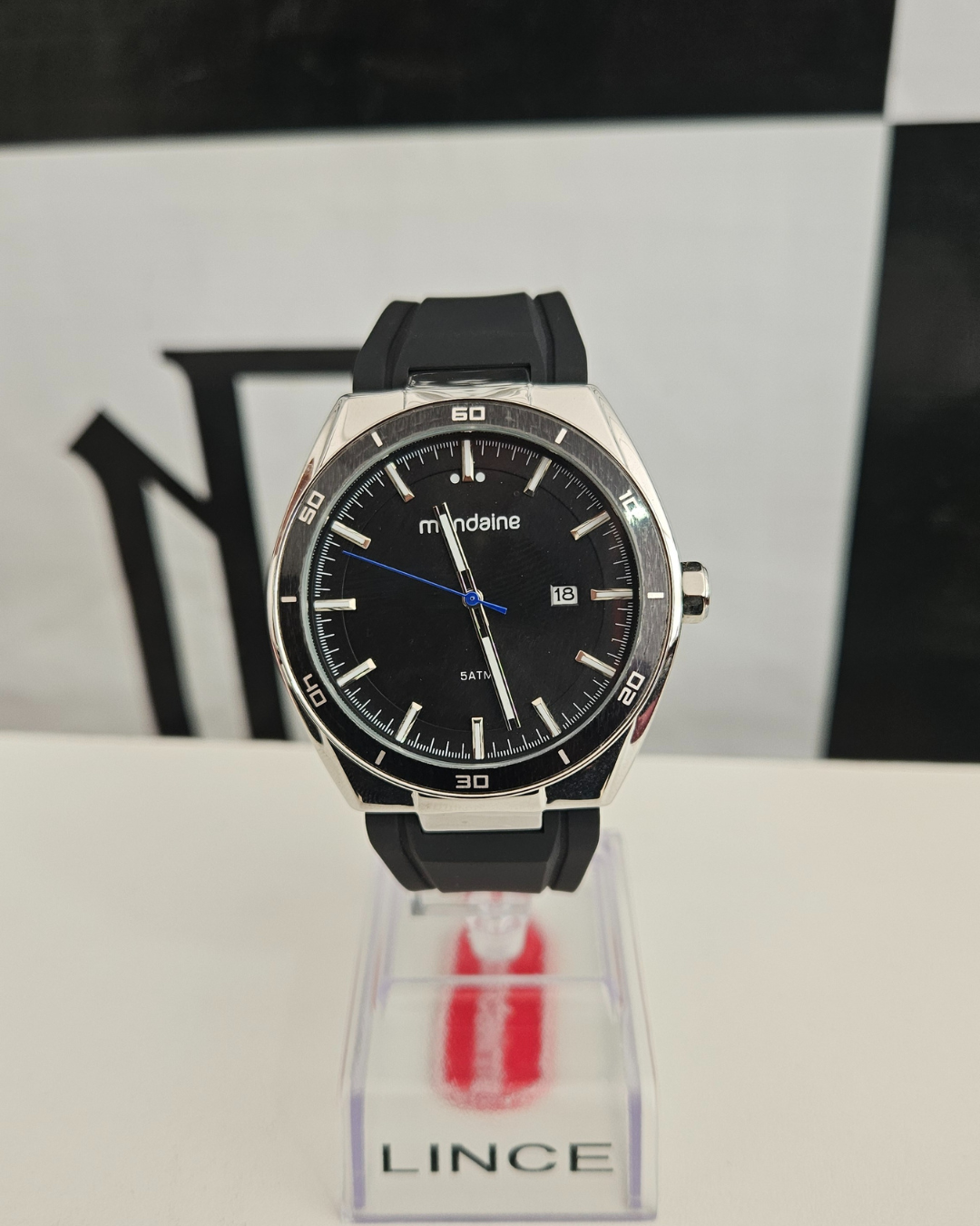 Relógio Mondaine Masculino Analógico Prateado e Preto 5ATM 32856G0MVNI2