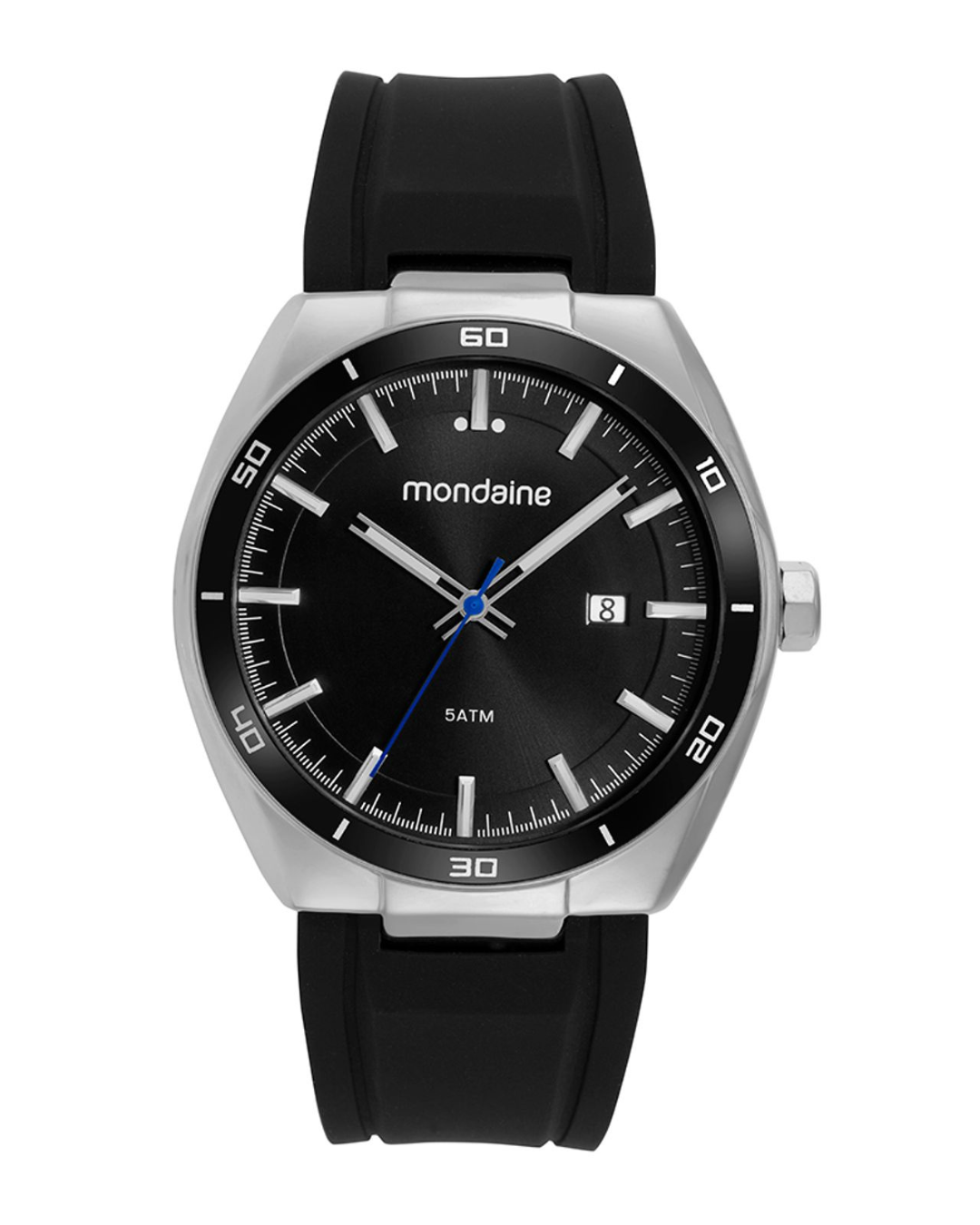 Relógio Mondaine Masculino Analógico Prateado e Preto 5ATM 32856G0MVNI2
