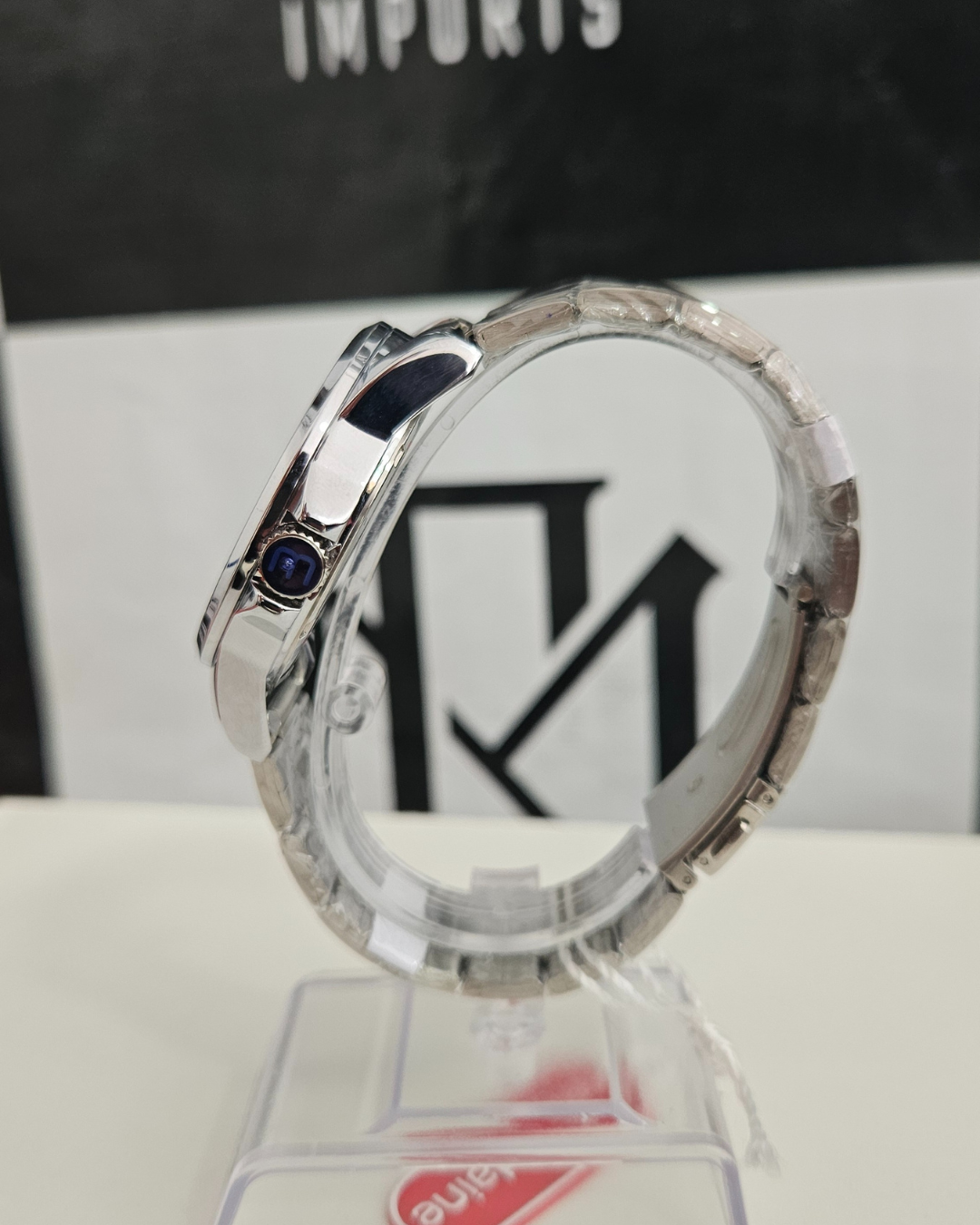 Relógio Masculino Prata e Mostrador Preto Analógico