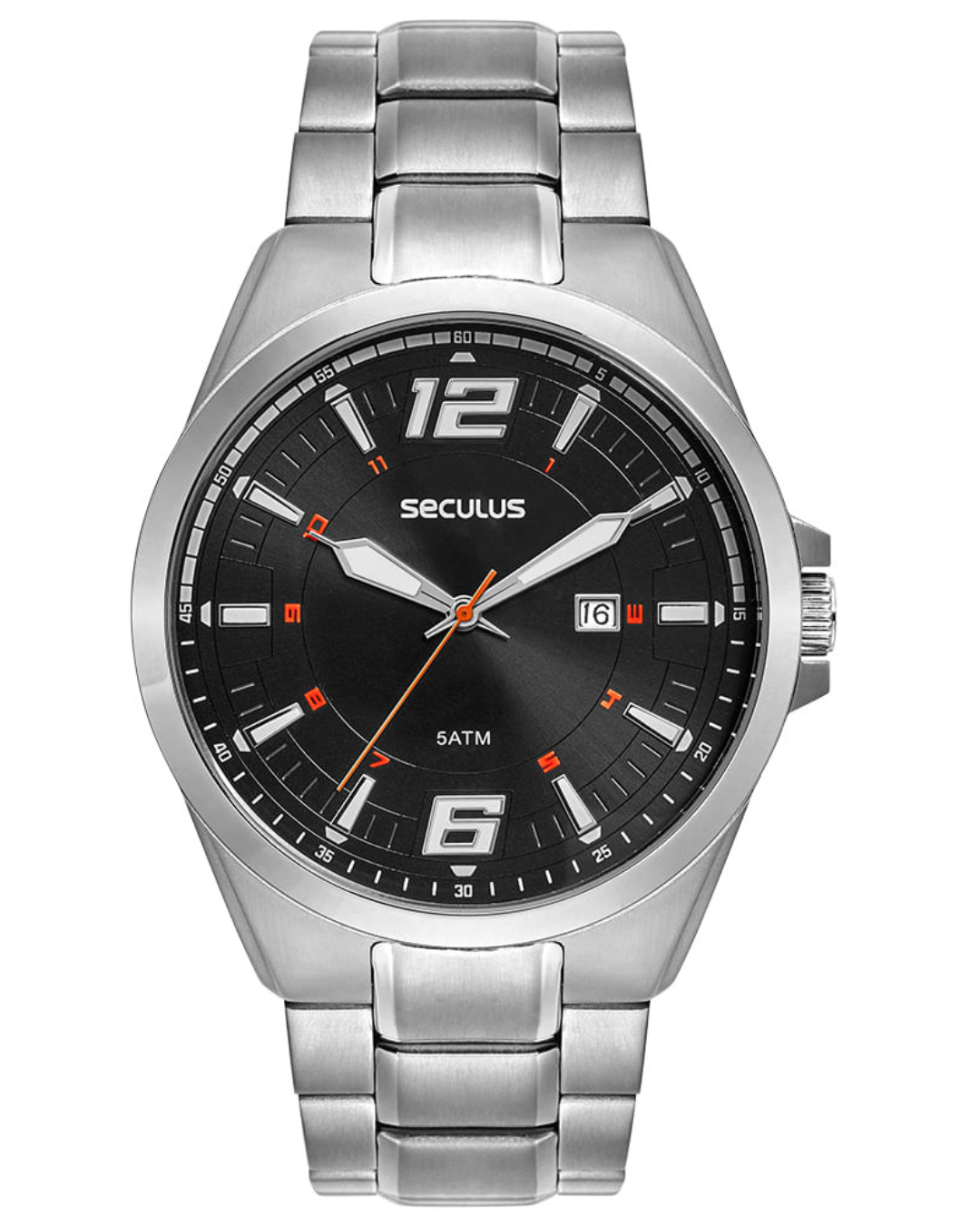 Relógio Masculino Aço Vidro Abaulado Prata