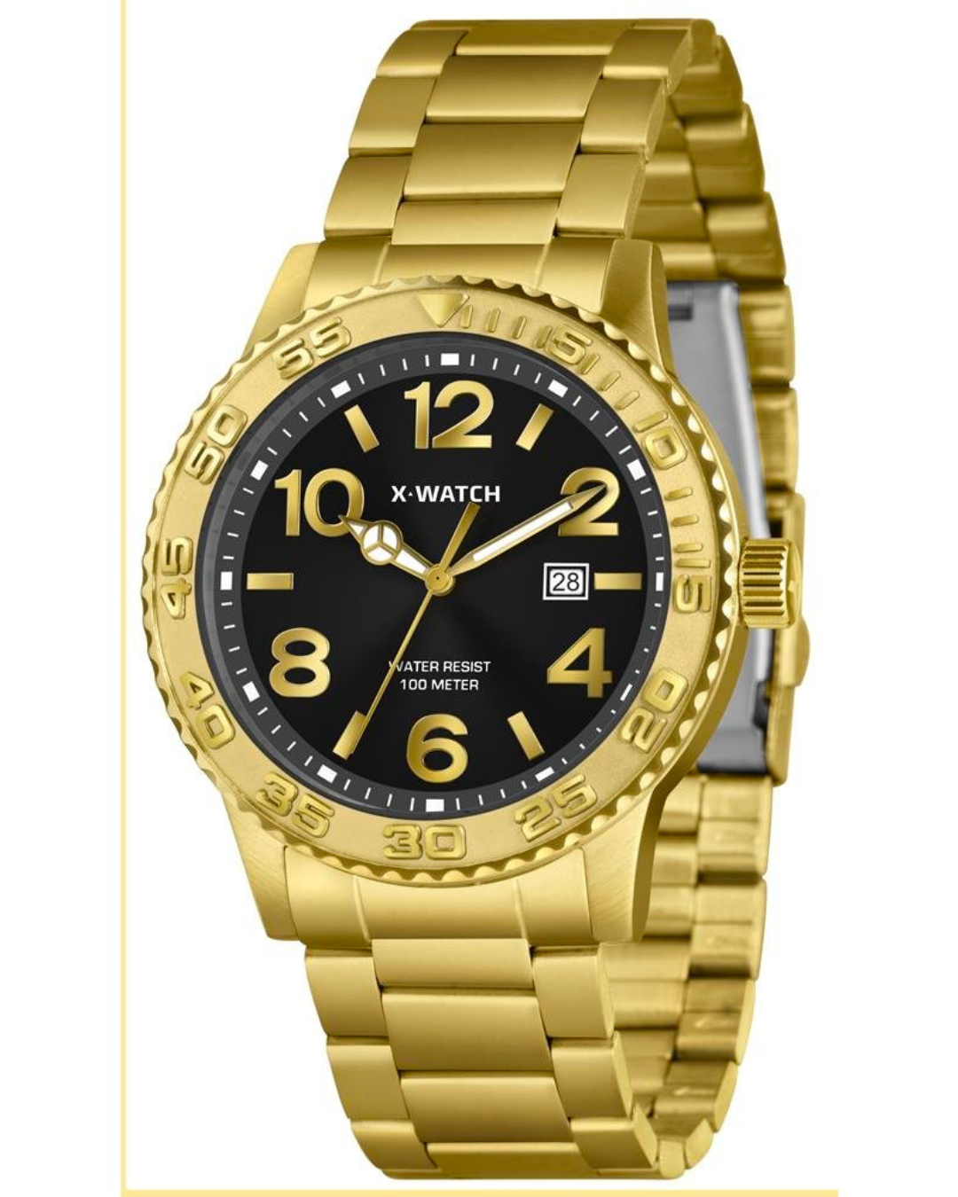 Relógio X-Watch Masculino Ref: Xmgs1044 P2kx Casual Dourado Dourado