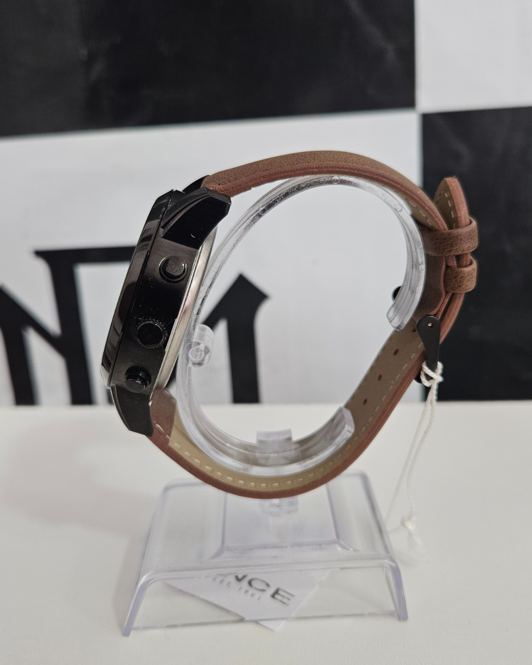 Relógio Lince Masc Puls Couro Marrom Visor Preto Analógico MAC4764L46