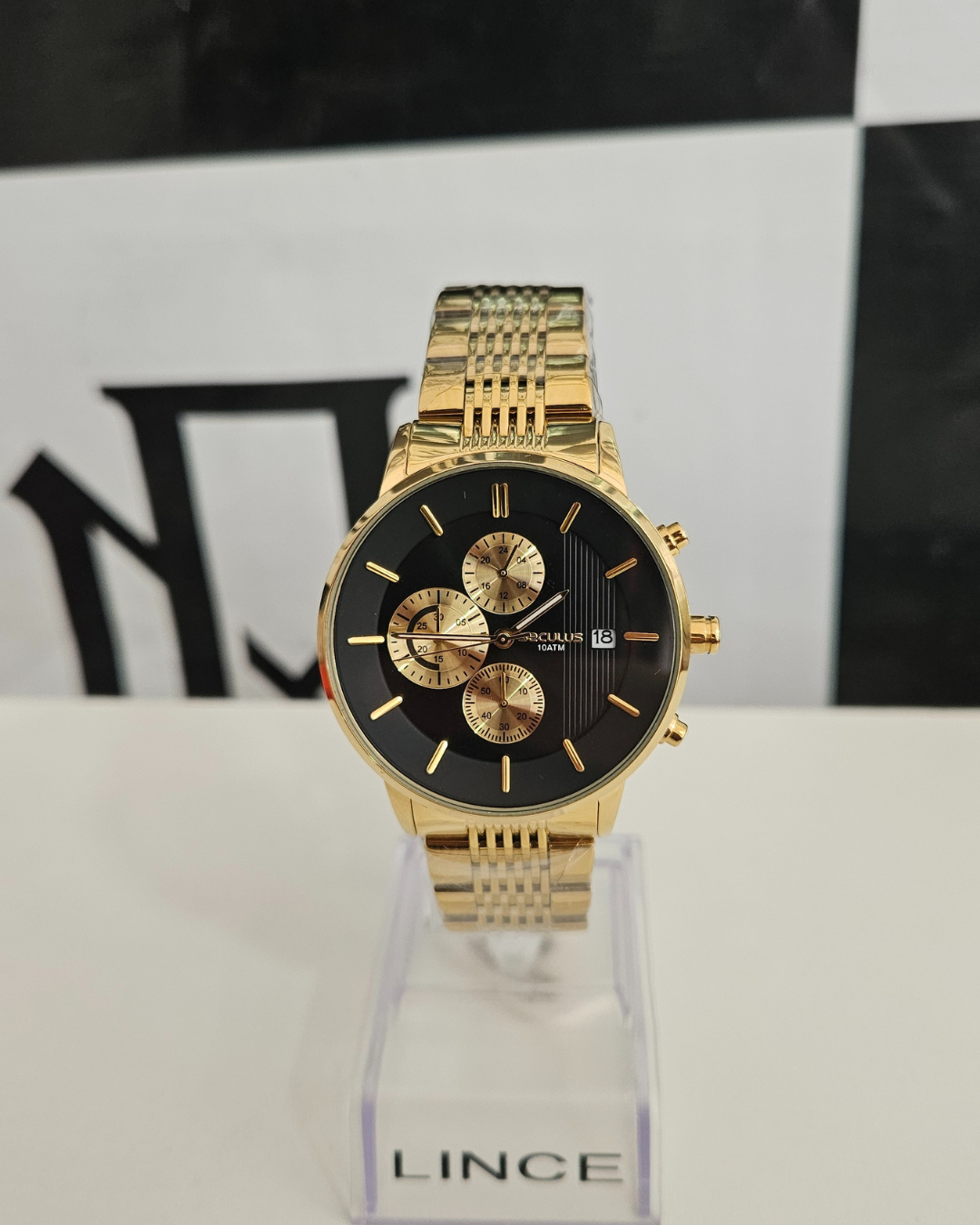 Relógio Seculus Masculino Dourado