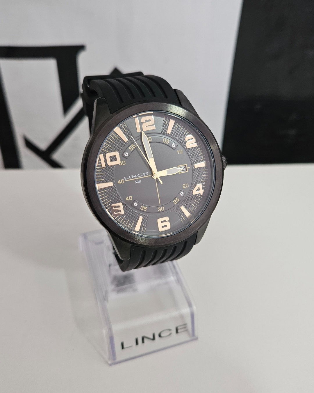 Relógio LINCE masculino analógico preto MRN4695L P2PX